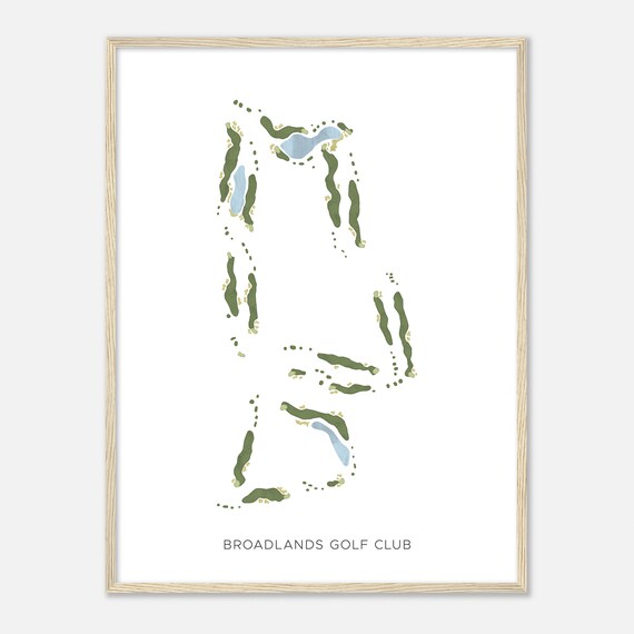 Broadlands Golf Club Wisconsin Modern Watercolor Map Golfer Gift Golf Wall Art Golf Poster Print Course Layout
