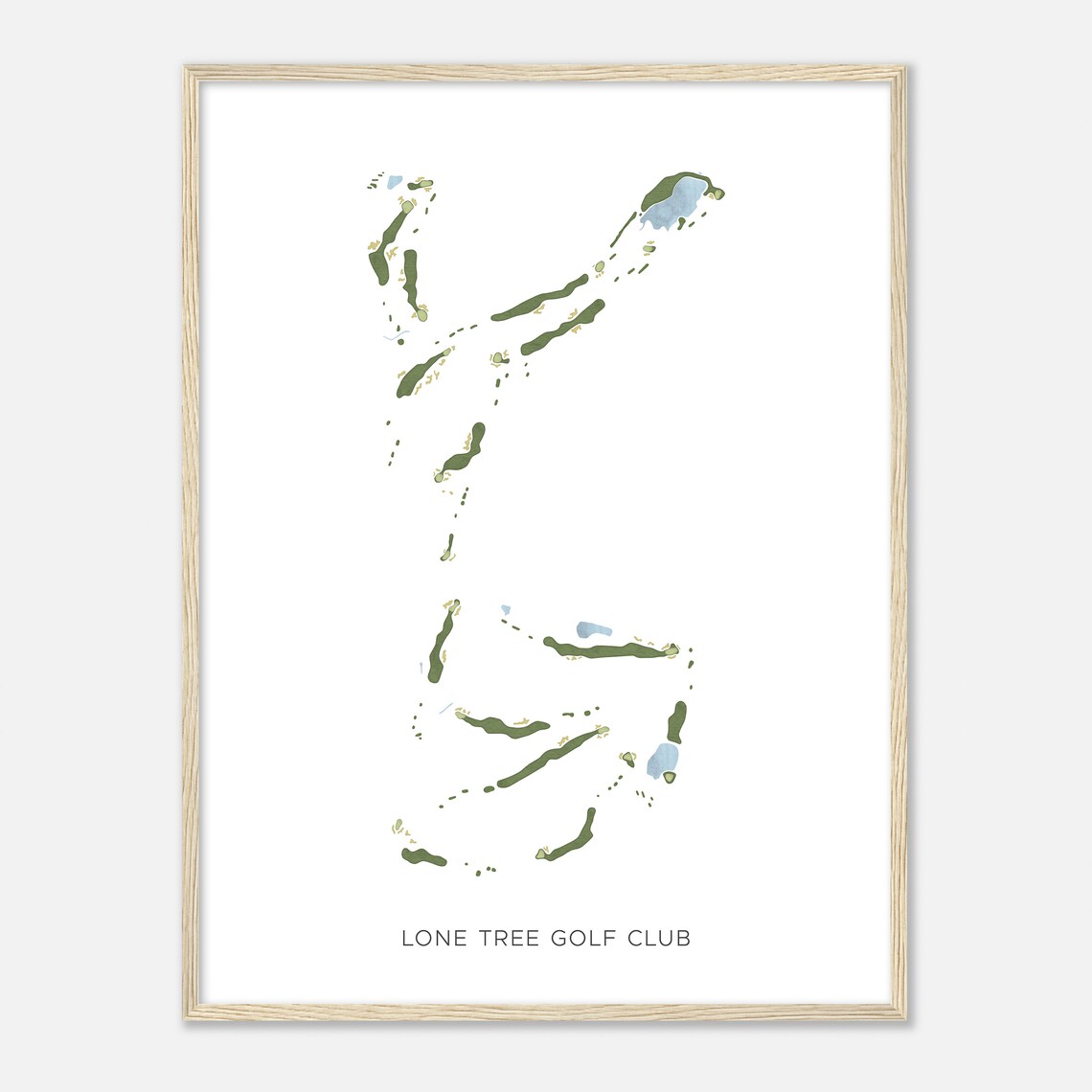 Lone Tree Golf Club Watercolor Course Map Minimalist Golf Art Poster - Image 2