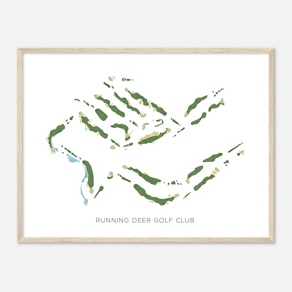 Running Deer Golf Club New Jersey Modern Watercolor Map Golfer Gift Golf Wall Art Golf Poster Print Course Layout