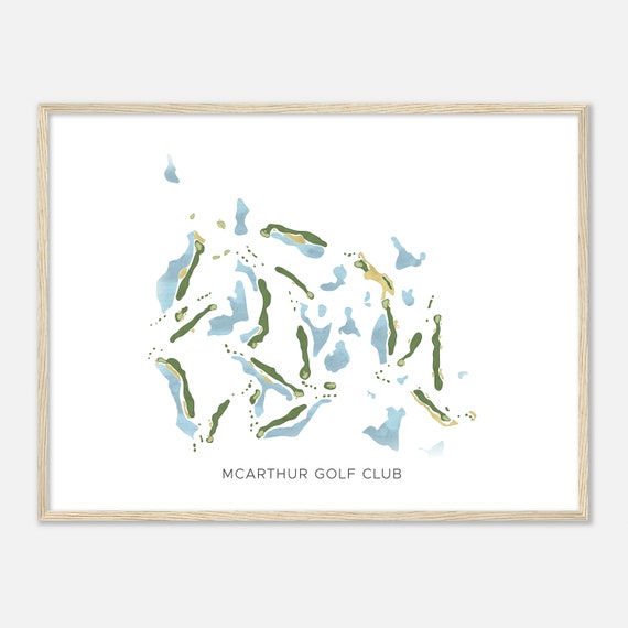 Mcarthur Golf Club Florida Modern Watercolor Map Golfer Gift Golf Wall Art Golf Poster Print Course Layout