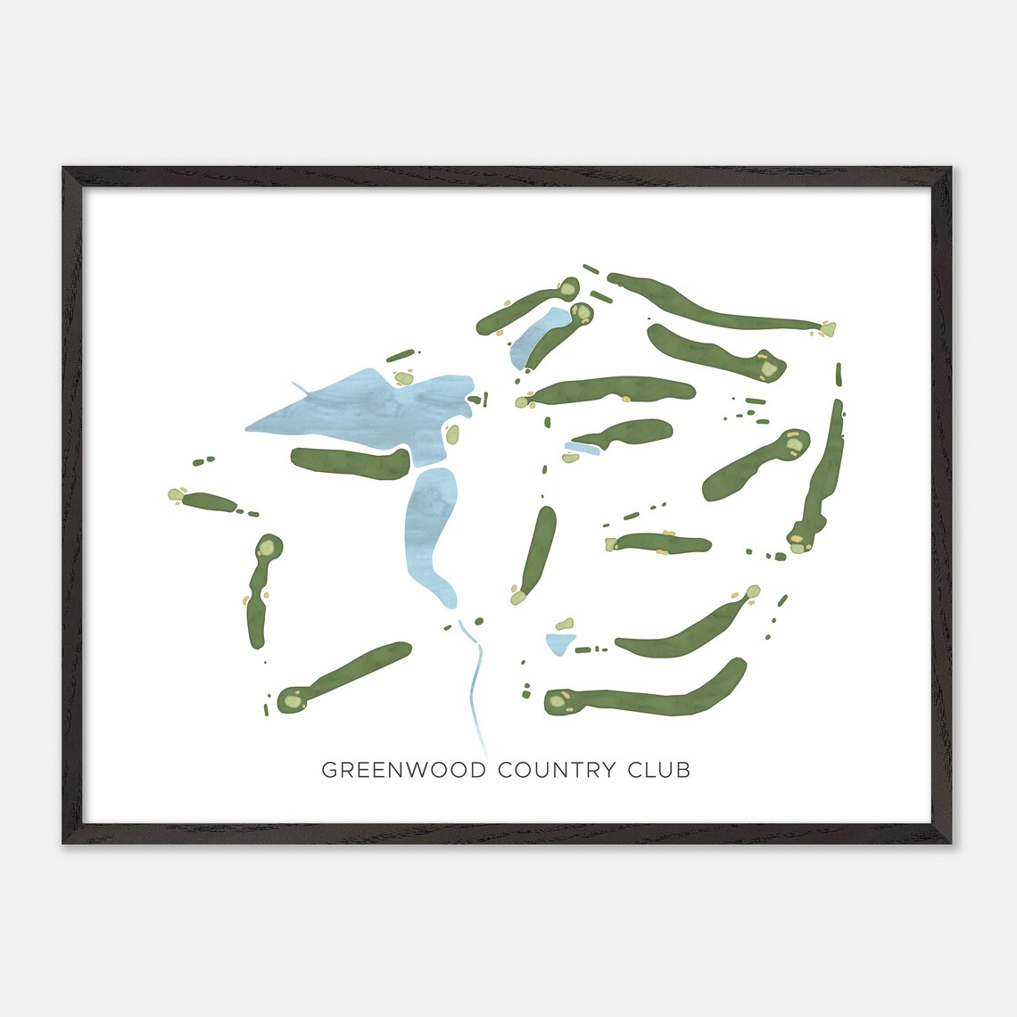 Greenwood Country Club Modern Minimalist Course Map Art Poster - Image 5