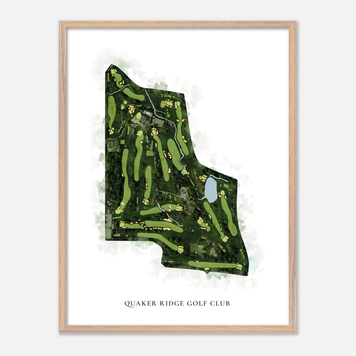 Quaker Ridge Golf Club New York Aerial Map Watercolor Poster - Image 2