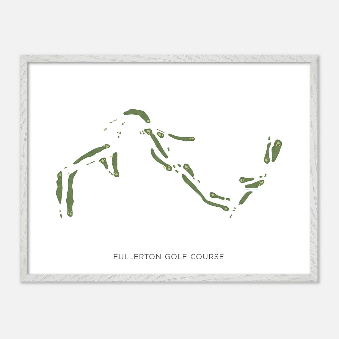 Fullerton Golf Course Modern Minimalist Fairway Map Art Poster - Image 4