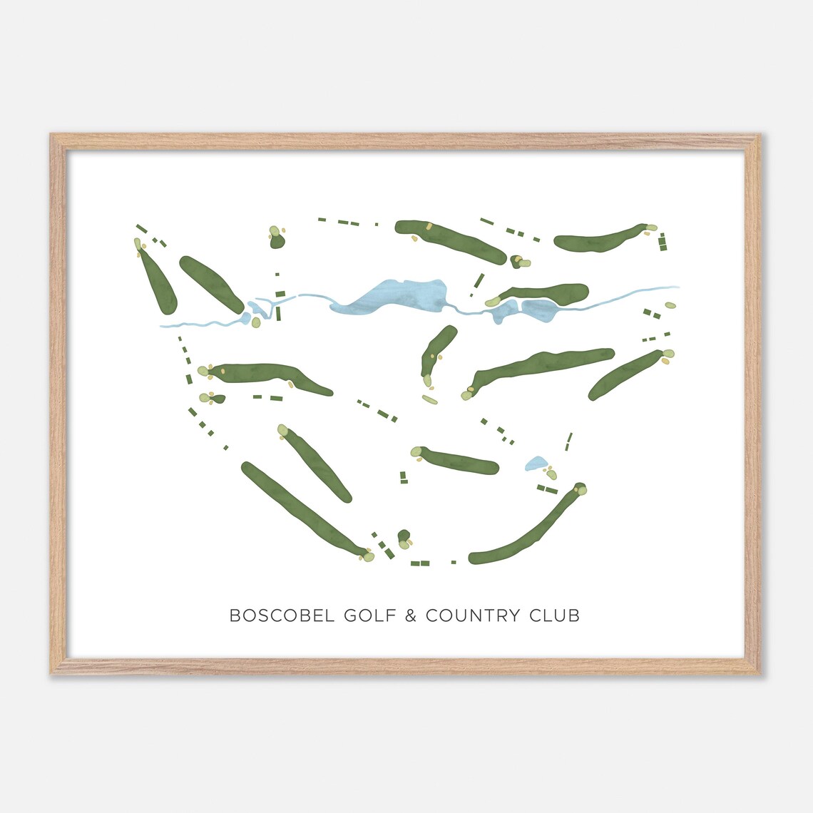 Boscobel Golf & Country Club Pendleton South Carolina Modern Watercolor Golf Map Poster
