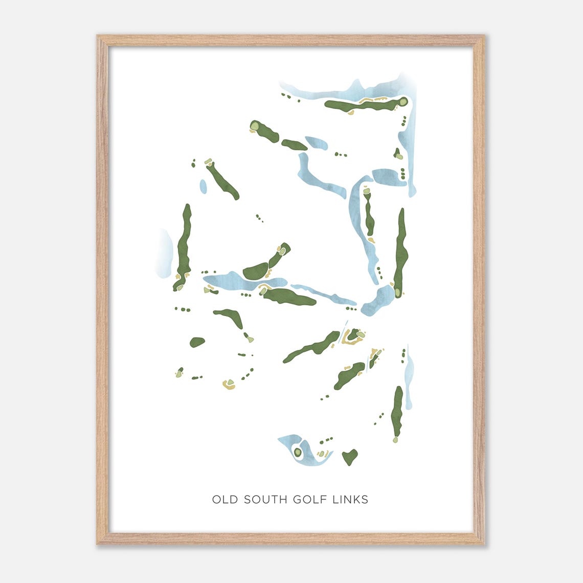Old South Golf Links Bluffton South Carolina Watercolor Map Poster - Image 2