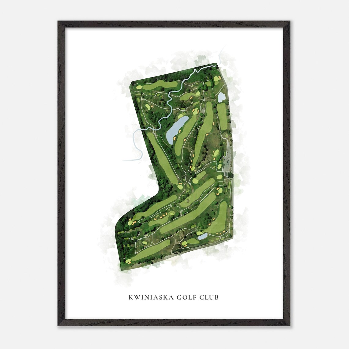 Kwiniaska Golf Club Watercolor Map Art Vermont Golfer Gift Poster - Image 3