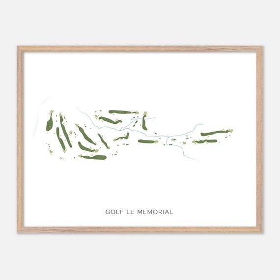 Golf Le Memorial In Canada Modern Watercolor Map Golfer Gift Golf Wall Art Golf Poster Print Course Layout