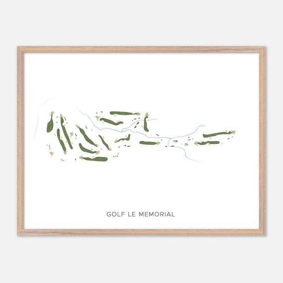 Golf Le Memorial Modern Minimalist Watercolor Golf Map Poster