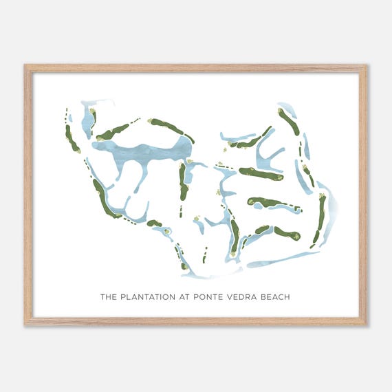 The Plantation At Ponte Vedra Beach In Ponte Vedra Beach Florida Modern Watercolor Map Golfer Gift Golf Wall Art