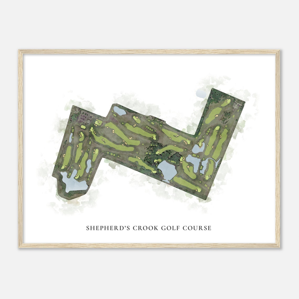 Shepherds Crook Golf Course Illinois Classic Watercolor Map Golfer Gift Golf Wall Art Golf Poster Print Course Layout