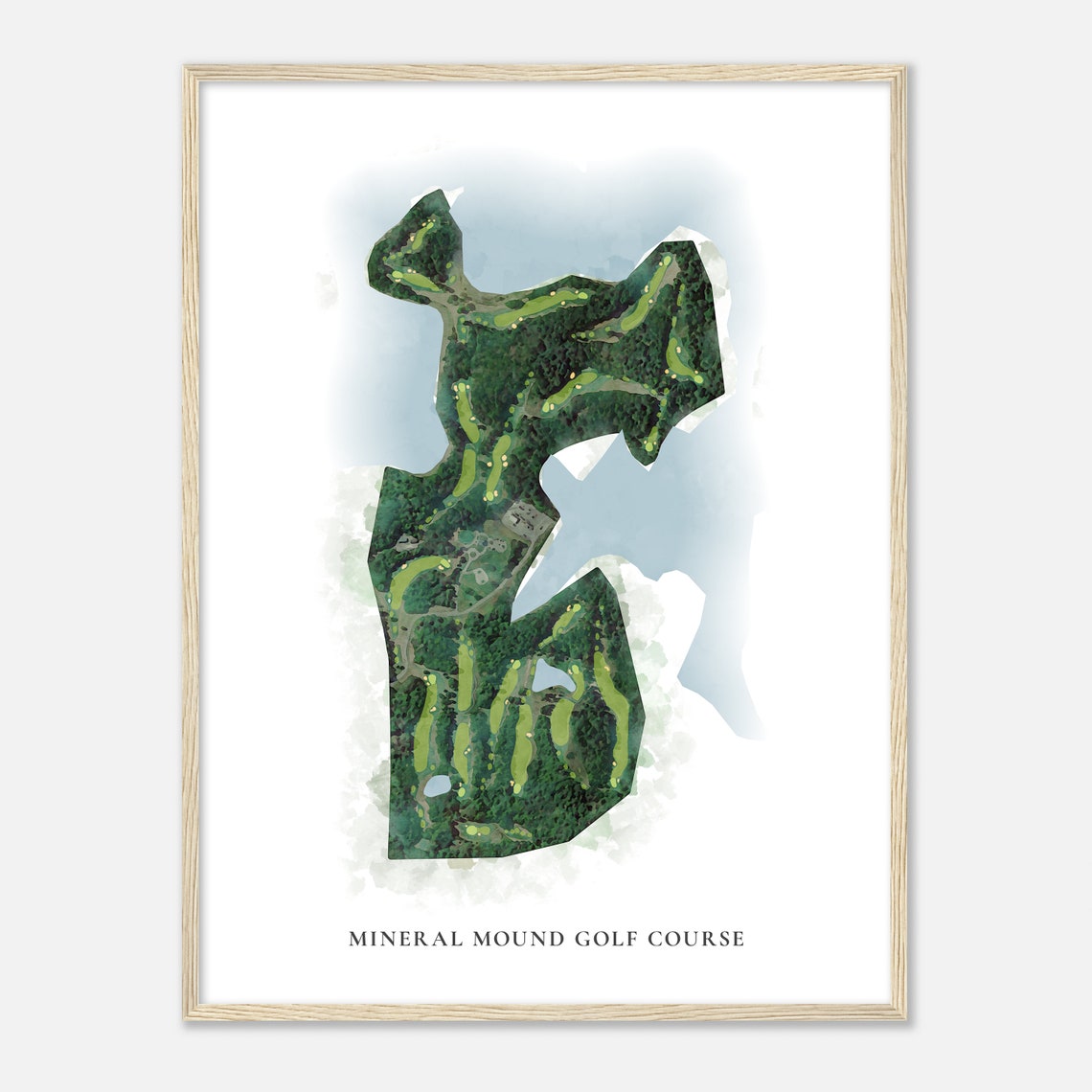 Mineral Mound Golf Course Classic Watercolor Golf Map Poster - Image 2