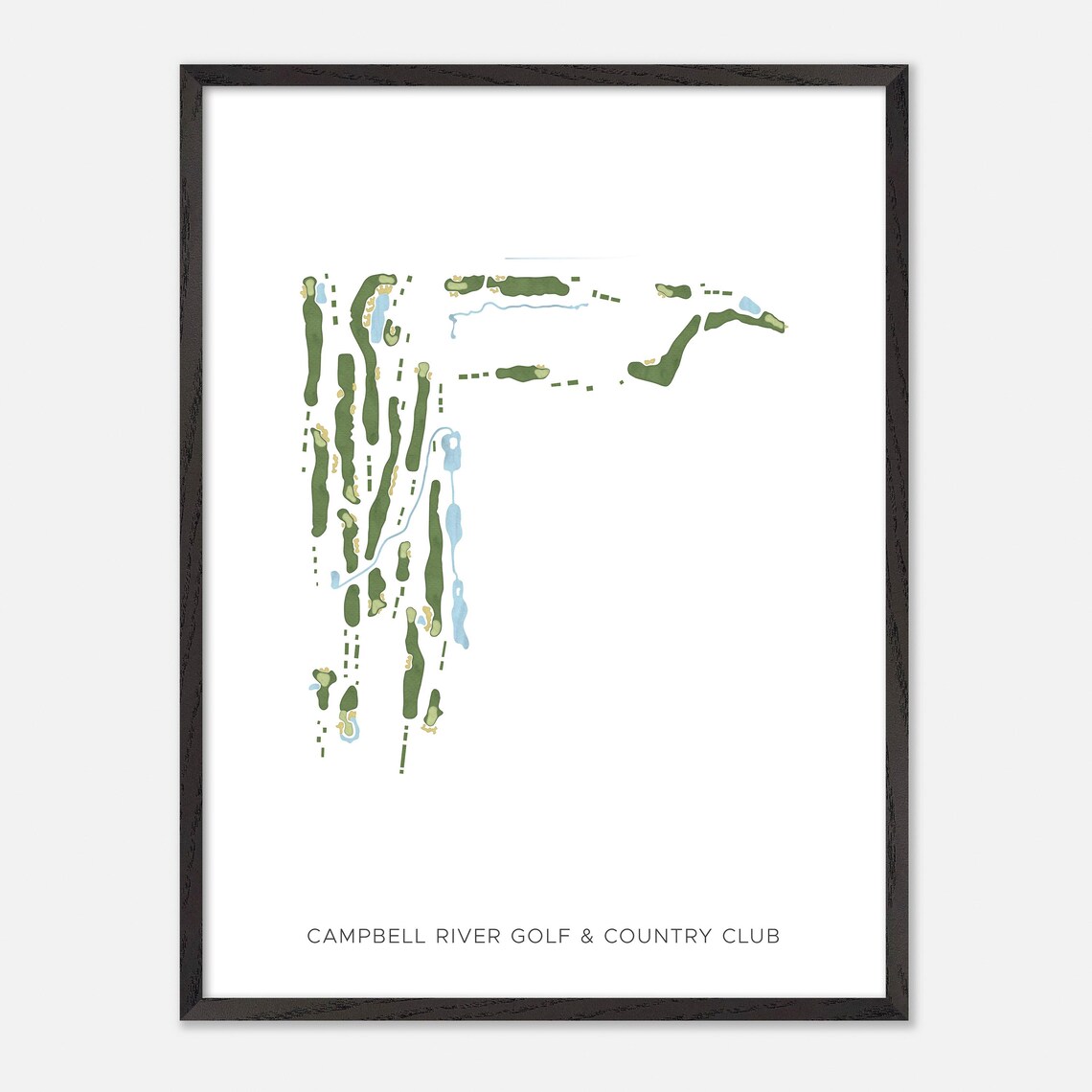 Campbell River Golf & Country Club Modern Minimalist Watercolor Golf Map Poster - Image 2