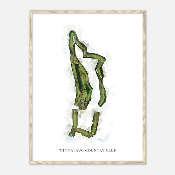 Winnapaug Country Club Rhode Island Classic Watercolor Map Golfer Gift Golf Wall Art Golf Poster Print Course Layout