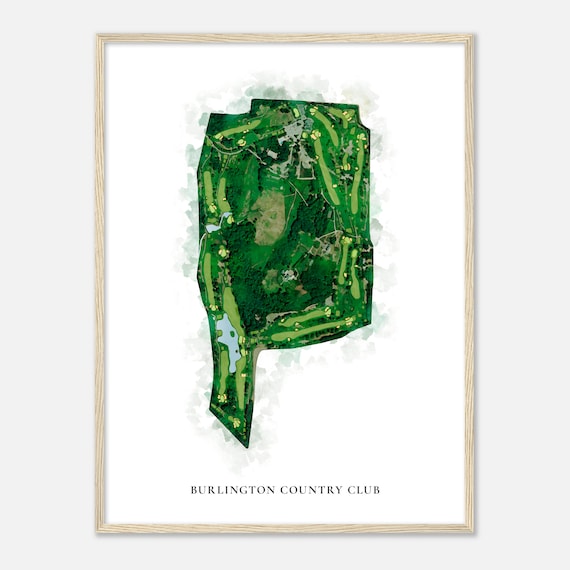 Burlington Country Club Vermont Classic Watercolor Map Golfer Gift Golf Wall Art Golf Poster Print Course Layout