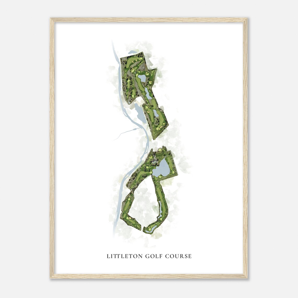 Littleton Golf Course Colorado Classic Watercolor Map Golfer Gift Golf Wall Art Golf Poster Print Course Layout - Image 2