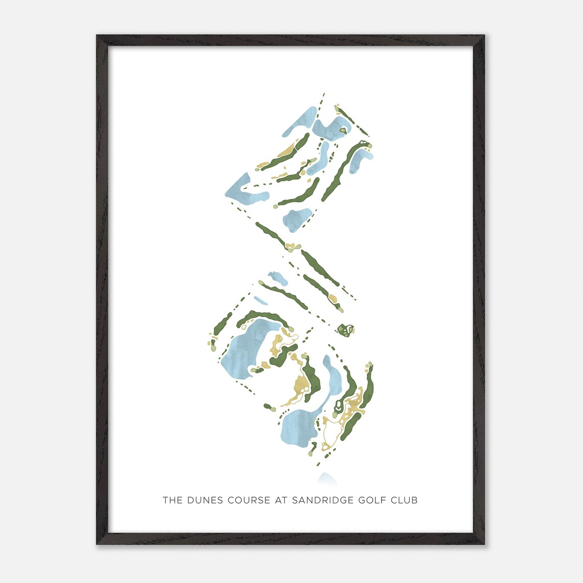 The Dunes Course at Sandridge Golf Club Vero Beach Florida Modern Map Poster - Image 3