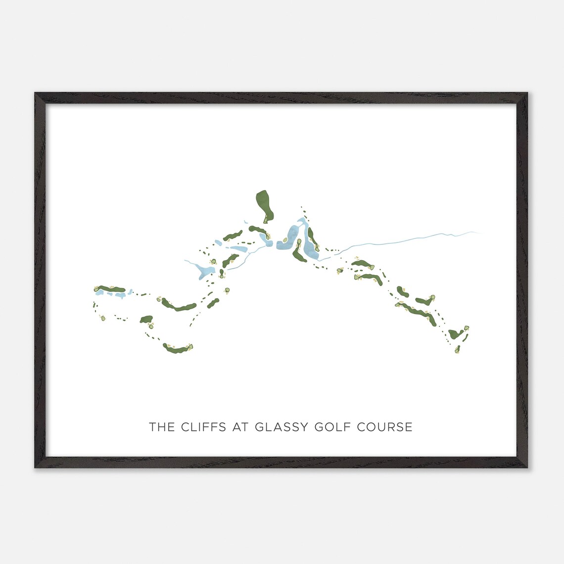 The Cliffs at Glassy Golf Course Modern Minimalist Golf Course Map Poster - Image 4