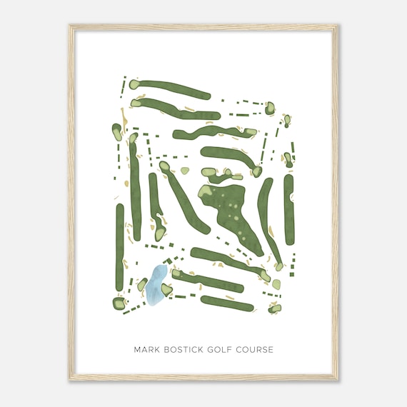 Mark Bostick Golf Course Florida Modern Watercolor Map Poster