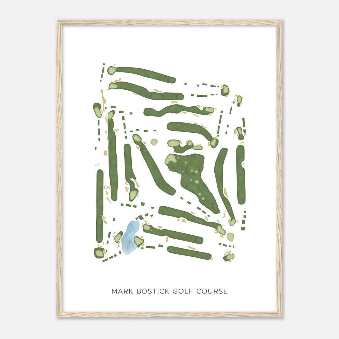 Mark Bostick Golf Course Florida Modern Watercolor Map Poster