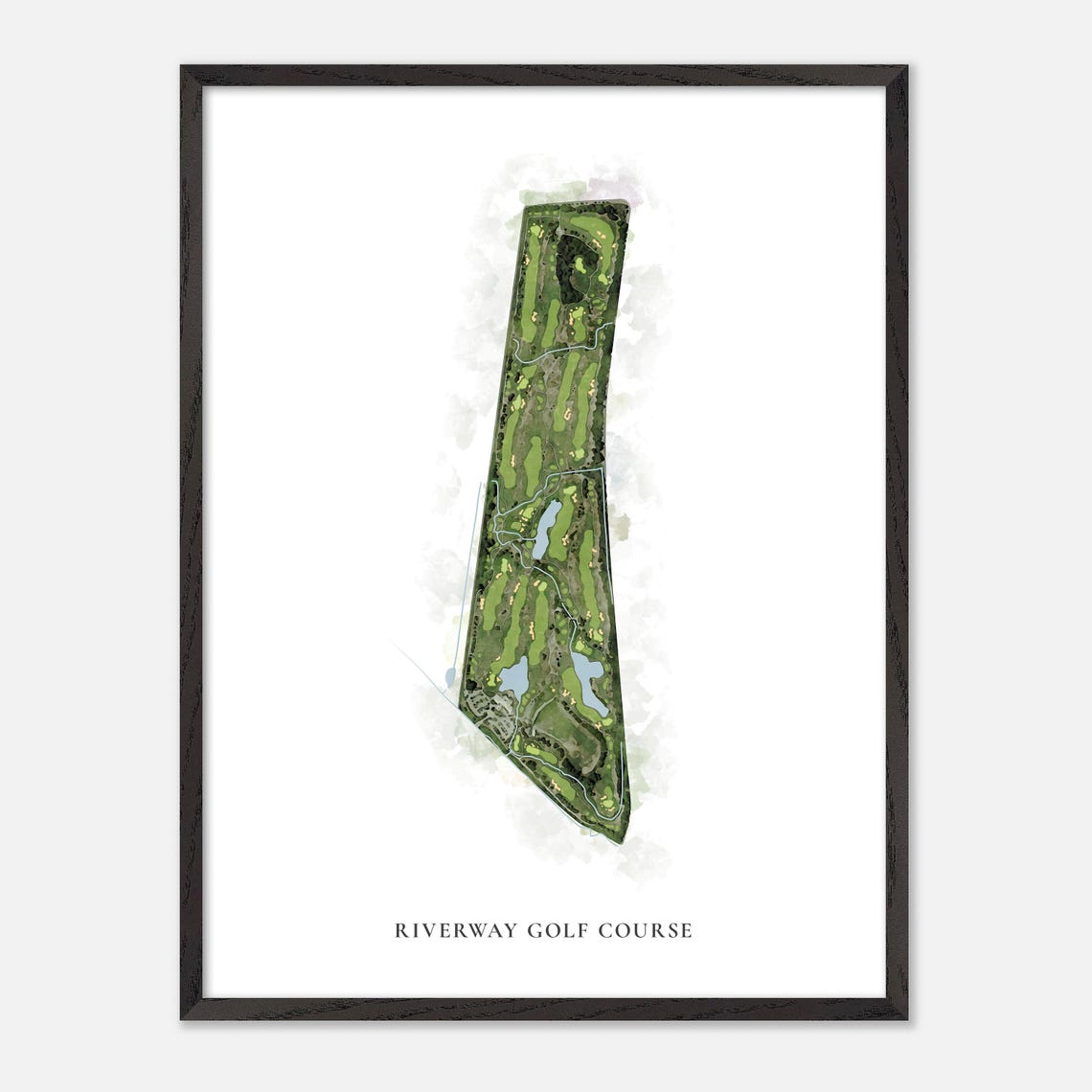 Riverway Golf Course Classic Watercolor Golf Course Layout Poster - Image 2