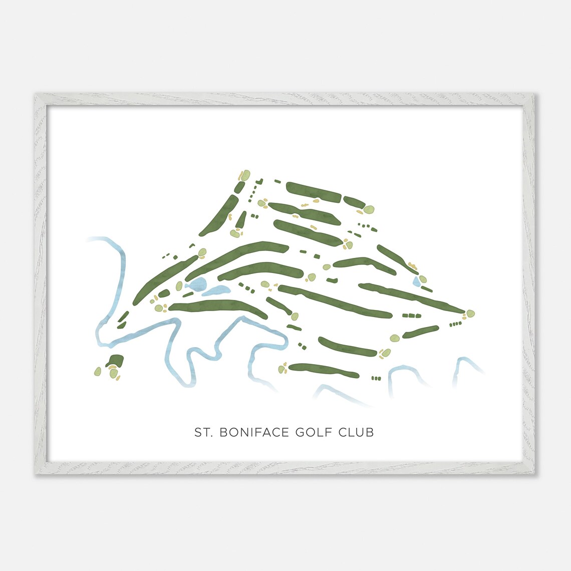 St Boniface Golf Club Winnipeg Canada Modern Minimalist Map Poster - Image 3