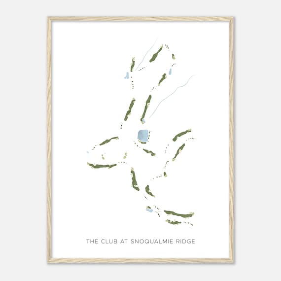 The Club At Snoqualmie Ridge Washington Modern Watercolor Map Golfer Gift Golf Wall Art Golf Poster Print Course Layout