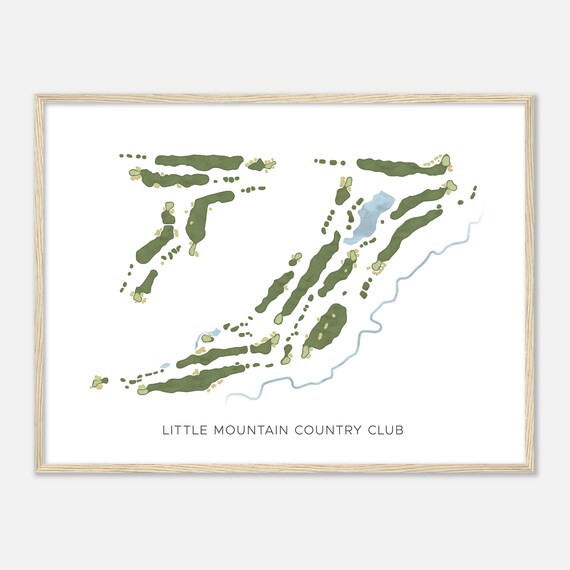 Little Mountain Country Club Ohio Modern Watercolor Map Golfer Gift Golf Wall Art Golf Poster Print Course Layout