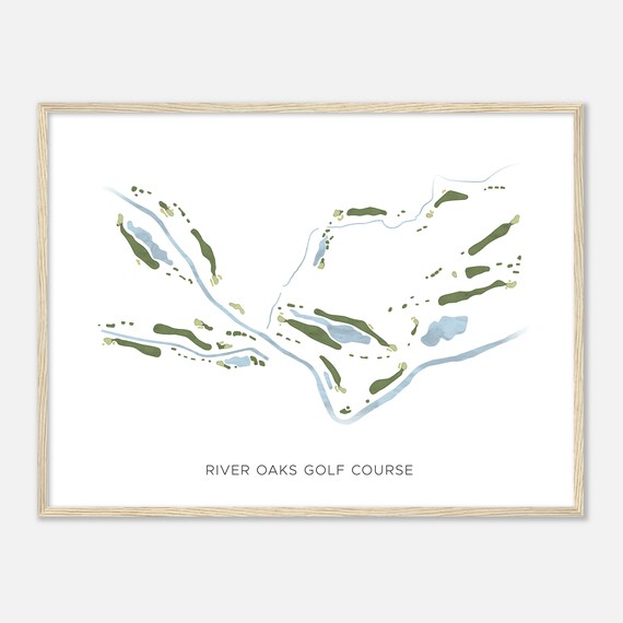 River Oaks Golf Course Utah Modern Watercolor Map Golfer Gift Golf Wall Art Golf Poster Print Course Layout