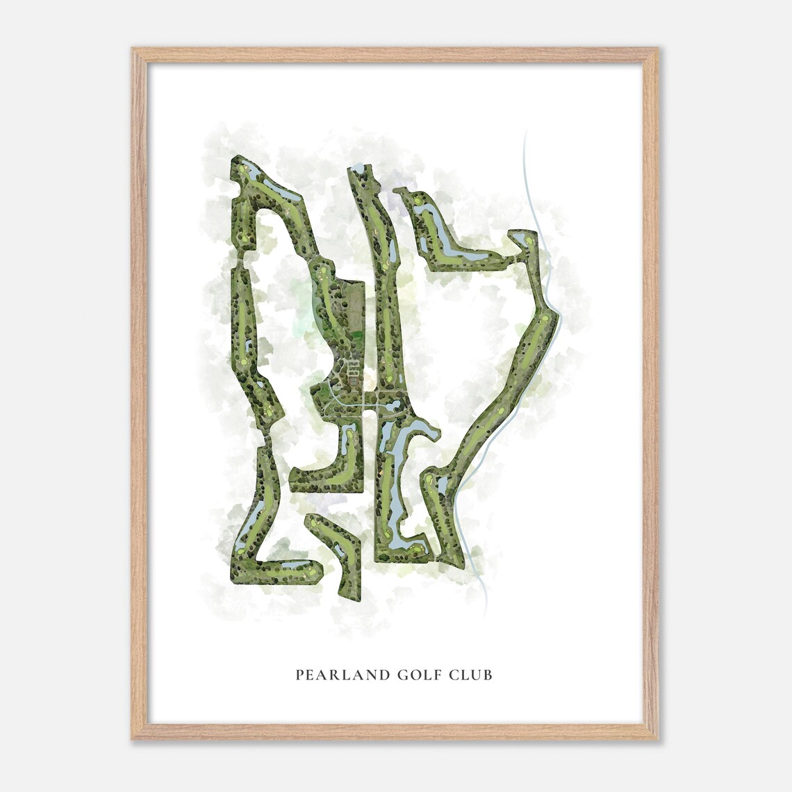 Pearland Golf Club Classic Watercolor Course Map Poster Pearland Texas - Image 2
