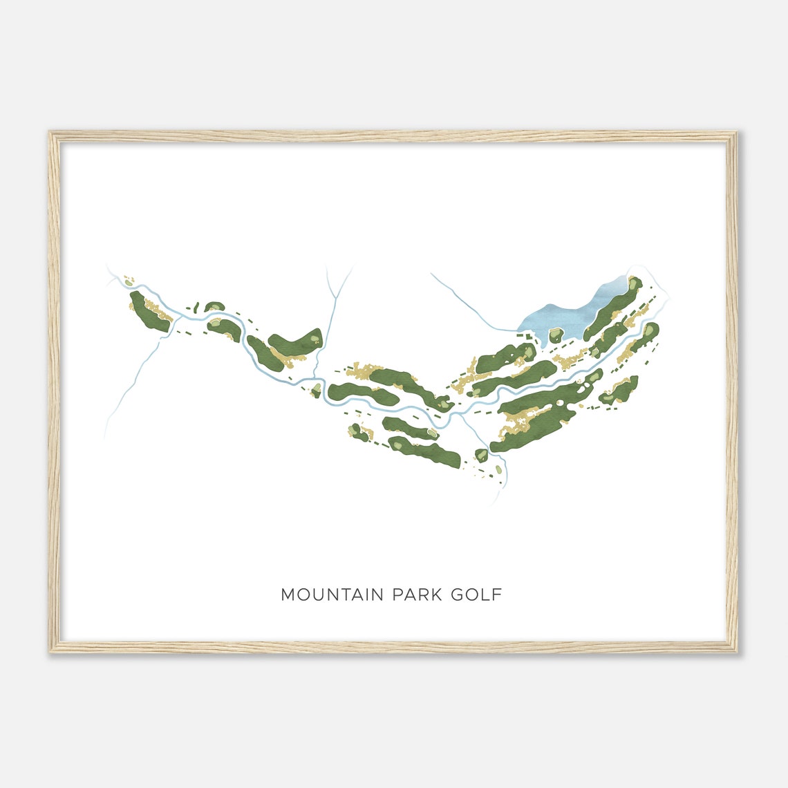 Mountain Park Golf South Carolina Modern Watercolor Map Poster