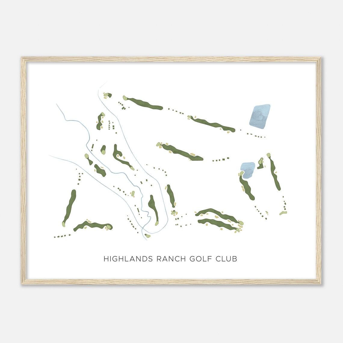 Highlands Ranch Golf Club Watercolor Fairway Map Golfer Poster - Image 2