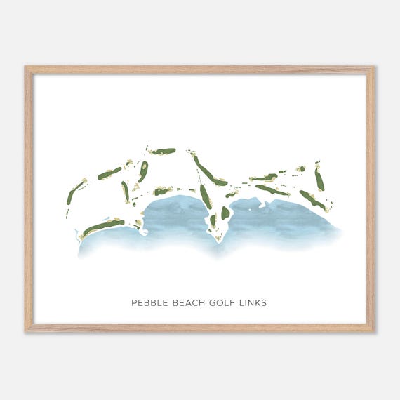 Pebble Beach Golf Links In Del Monte Forest California Modern Watercolor Map Golfer Gift Golf Wall Art Golf Poster Print