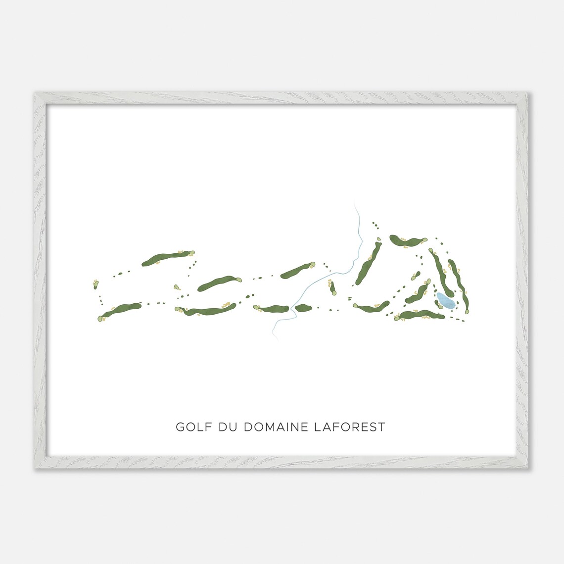 Golf Du Domaine Laforest Modern Minimalist Watercolor Golf Map Poster - Image 3