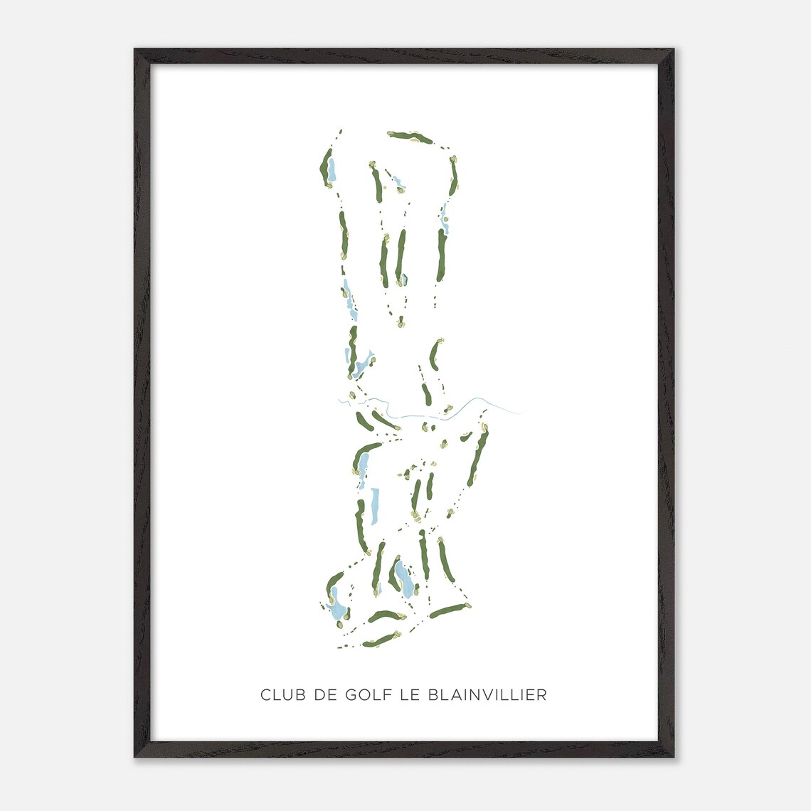 Club de Golf Le Blainvillier Modern Watercolor Course Map Poster - Image 2