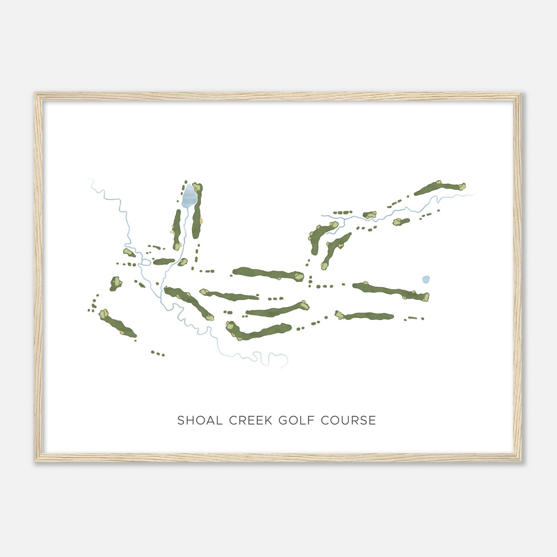 Shoal Creek Golf Course Poster Minimalist Modern Map Golfer Gift