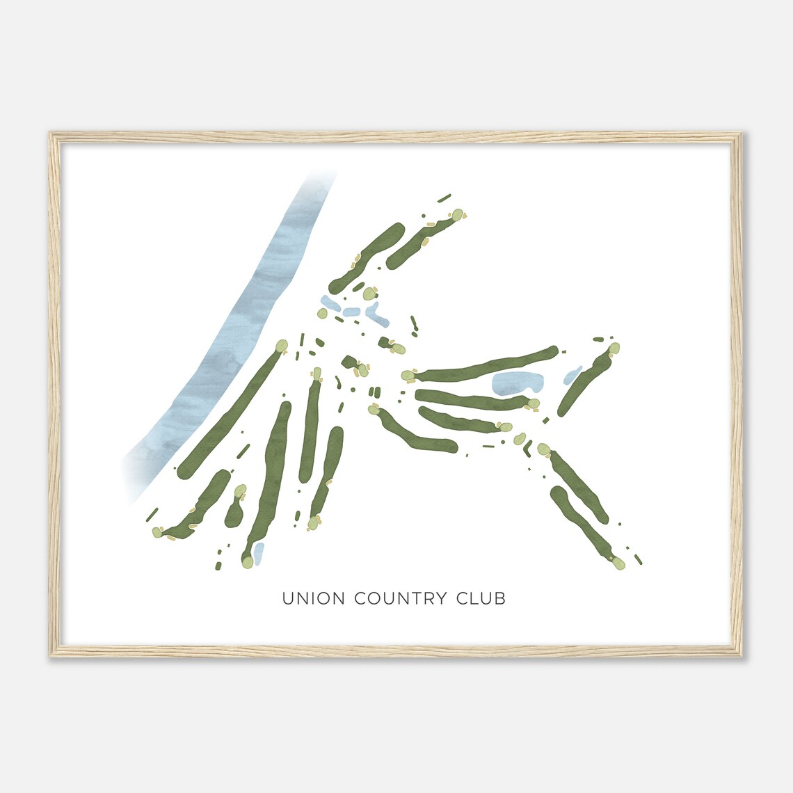 Union Country Club Minimalist Watercolor Golf Map Golfer Wall Art - Image 2