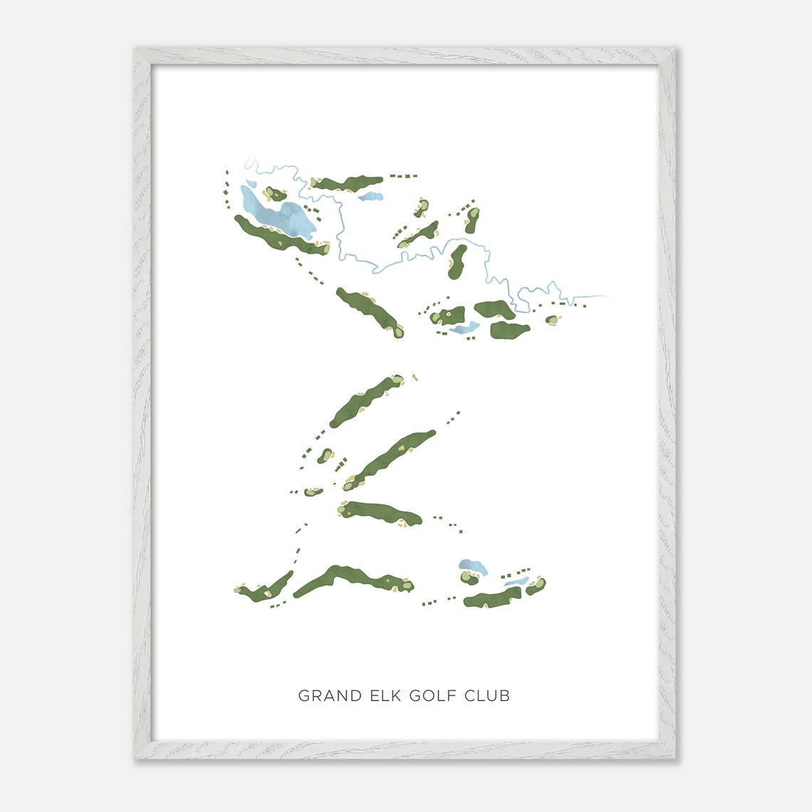 Grand Elk Golf Club Minimalist Watercolor Creekside Map Poster - Image 2