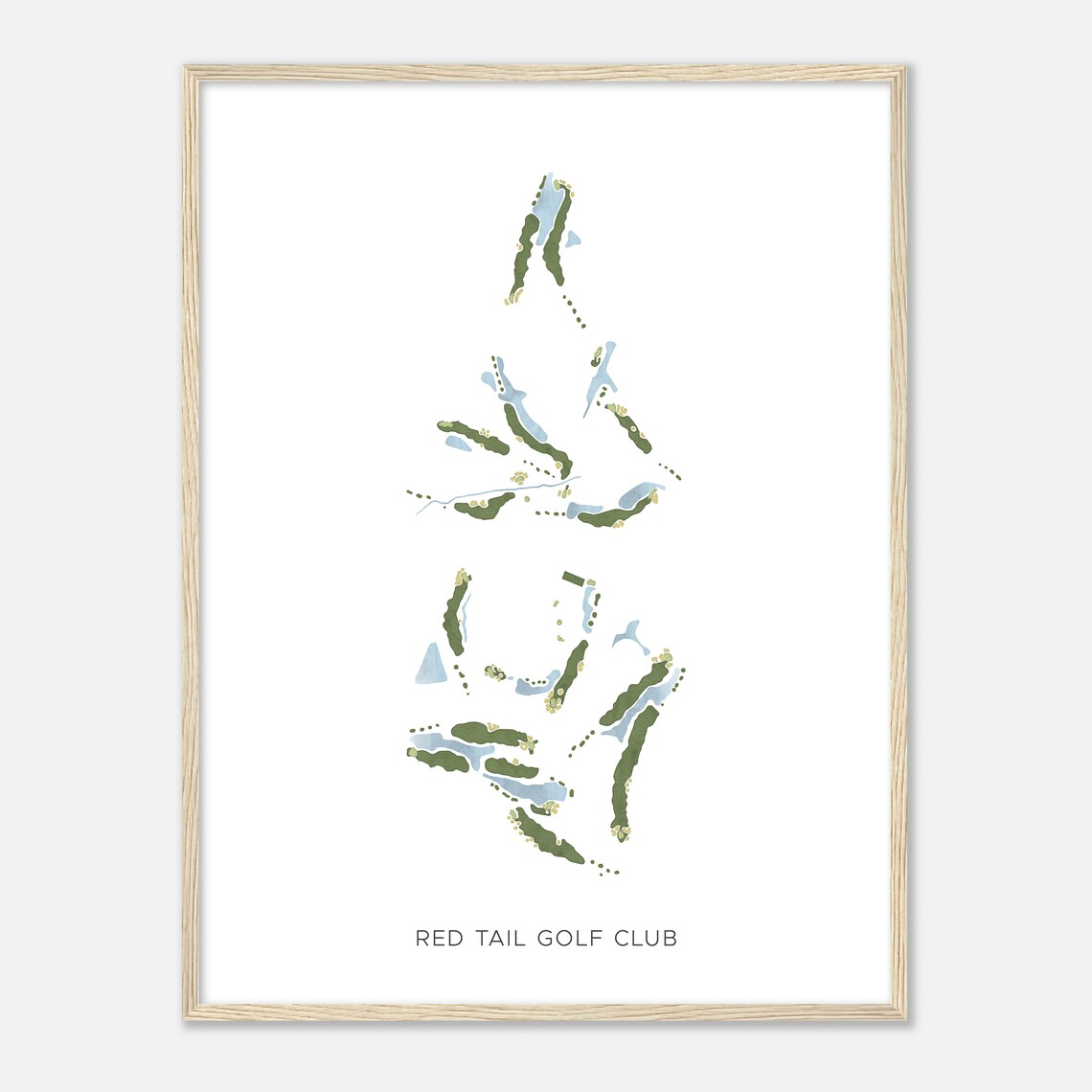 Red Tail Golf Club Modern Minimalist Watercolor Layout Poster - Image 2