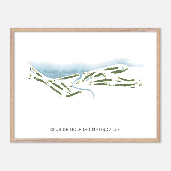Club De Golf Drummondville In Canada Modern Watercolor Map Golfer Gift Golf Wall Art Golf Poster Print Course Layout