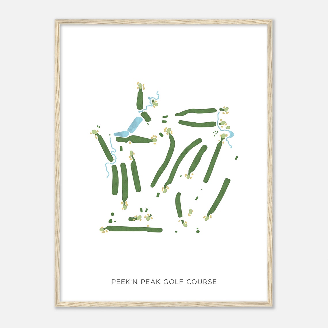 Peek'n Peak Golf Course New York Modern Watercolor Golf Map Poster - Image 2