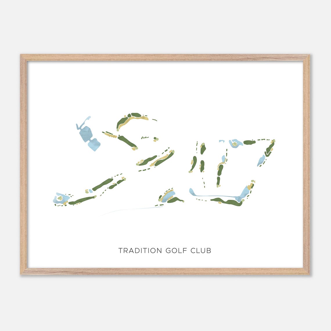Tradition Golf Club Myrtle Beach Modern Watercolor Course Map Poster