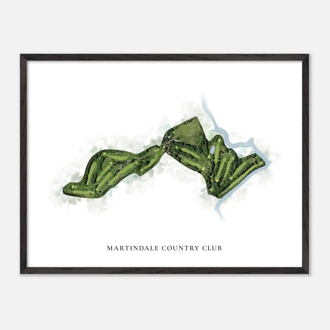 Martindale Country Club Auburn Maine Classic Watercolor Golf Map Poster - Image 5