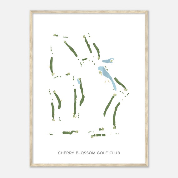 Cherry Blossom Golf Club Kentucky Modern Watercolor Map Golfer Gift Golf Wall Art Golf Poster Print Course Layout