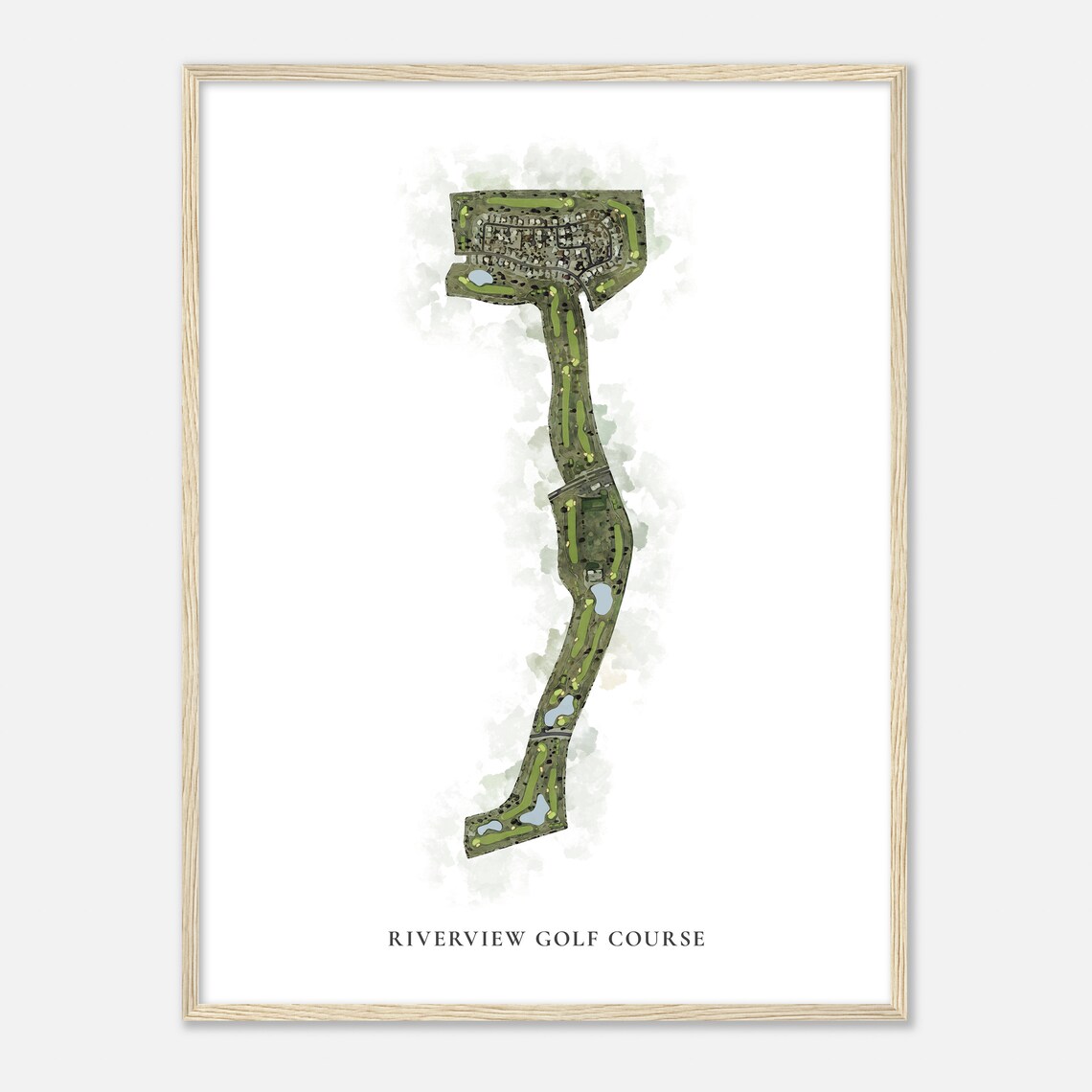 Riverview Golf Course Arizona Classic Watercolor Map Golfer Gift Golf Wall Art Golf Poster Print Course Layout - Image 2