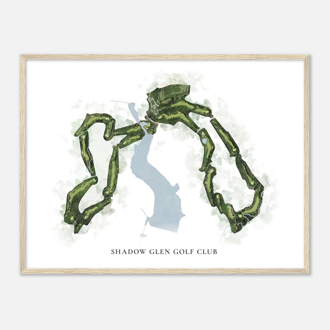 Shadow Glen Golf Club Watercolor Aerial Map Golfer Gift Poster