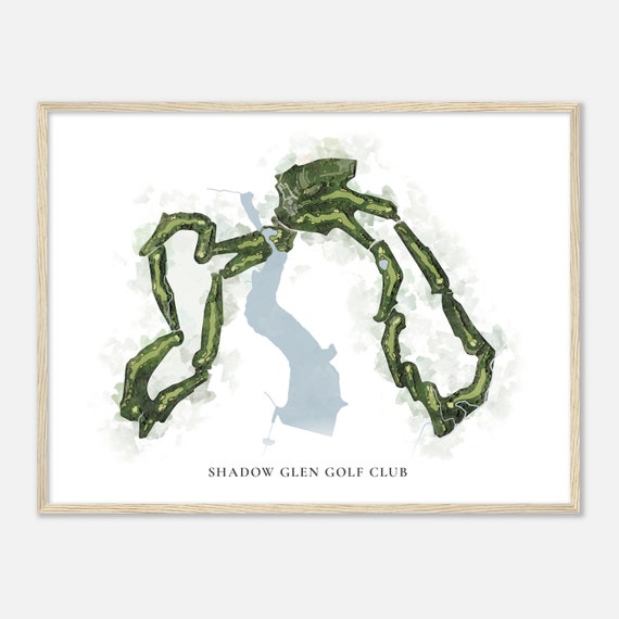 Shadow Glen Golf Club Kansas Classic Watercolor Map Golfer Gift Golf Wall Art Golf Poster Print Course Layout