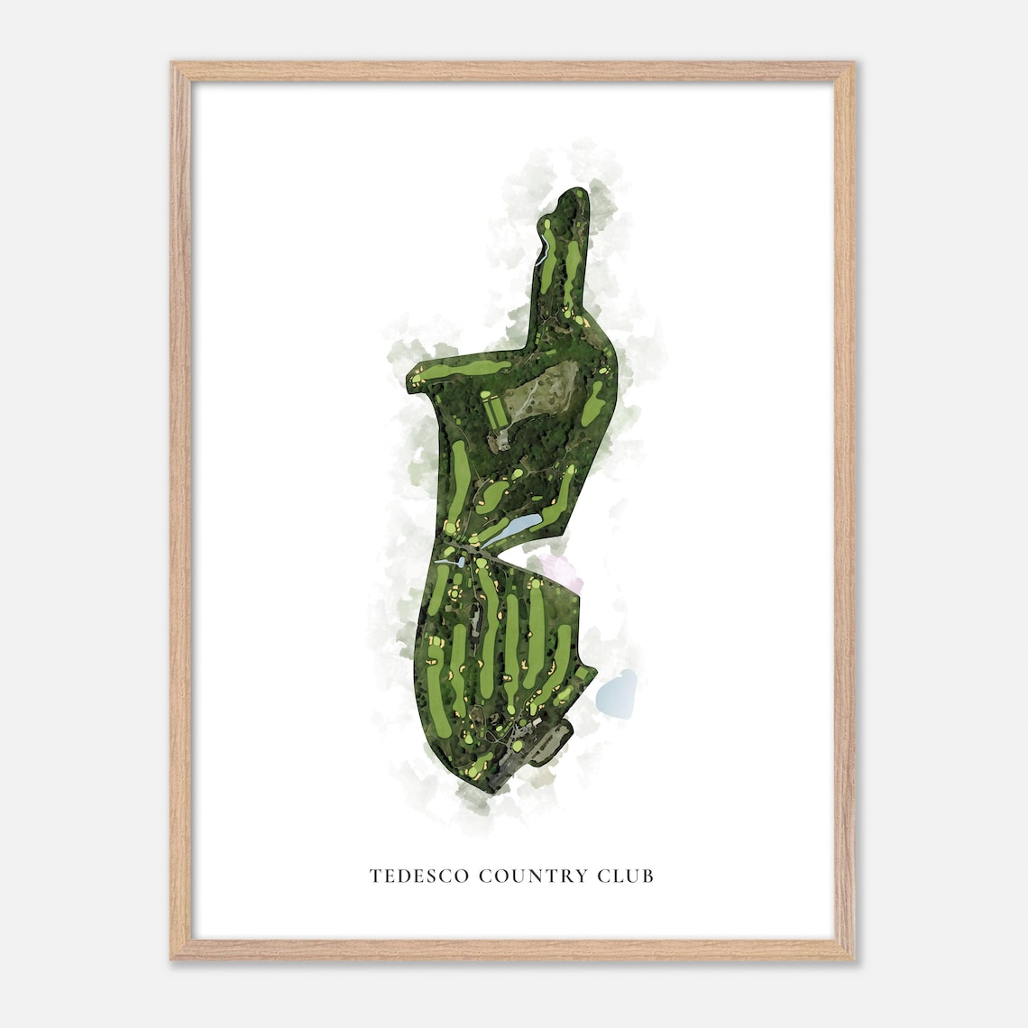Tedesco Country Club Massachusetts Classic Watercolor Aerial Poster - Image 2