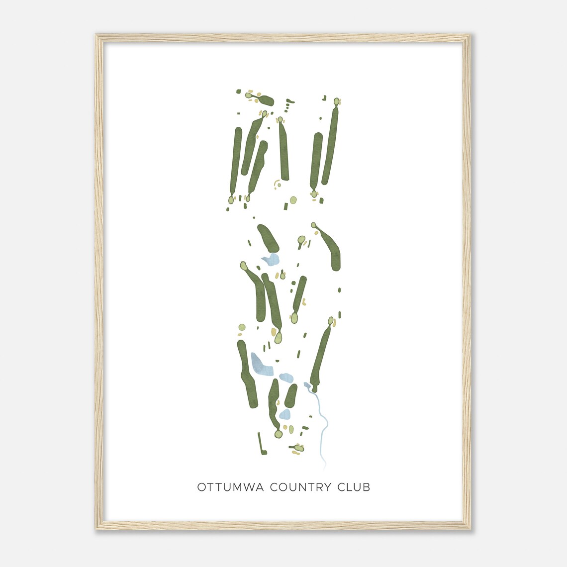 Ottumwa Country Club Minimalist Modern Watercolor Golf Map Poster - Image 2