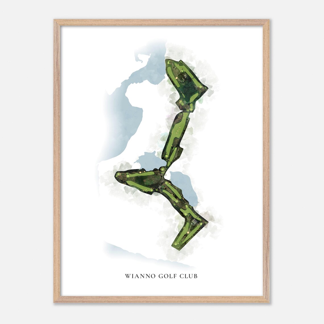 Wianno Golf Club Watercolor Golf Course Map Golfer Gift Poster - Image 2