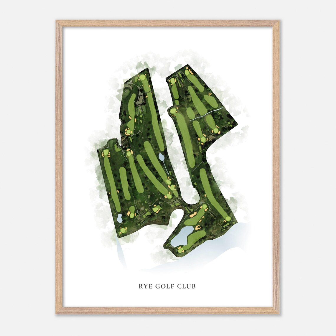 Rye Golf Club Rye New York Classic Fairway Watercolor Map Poster - Image 2